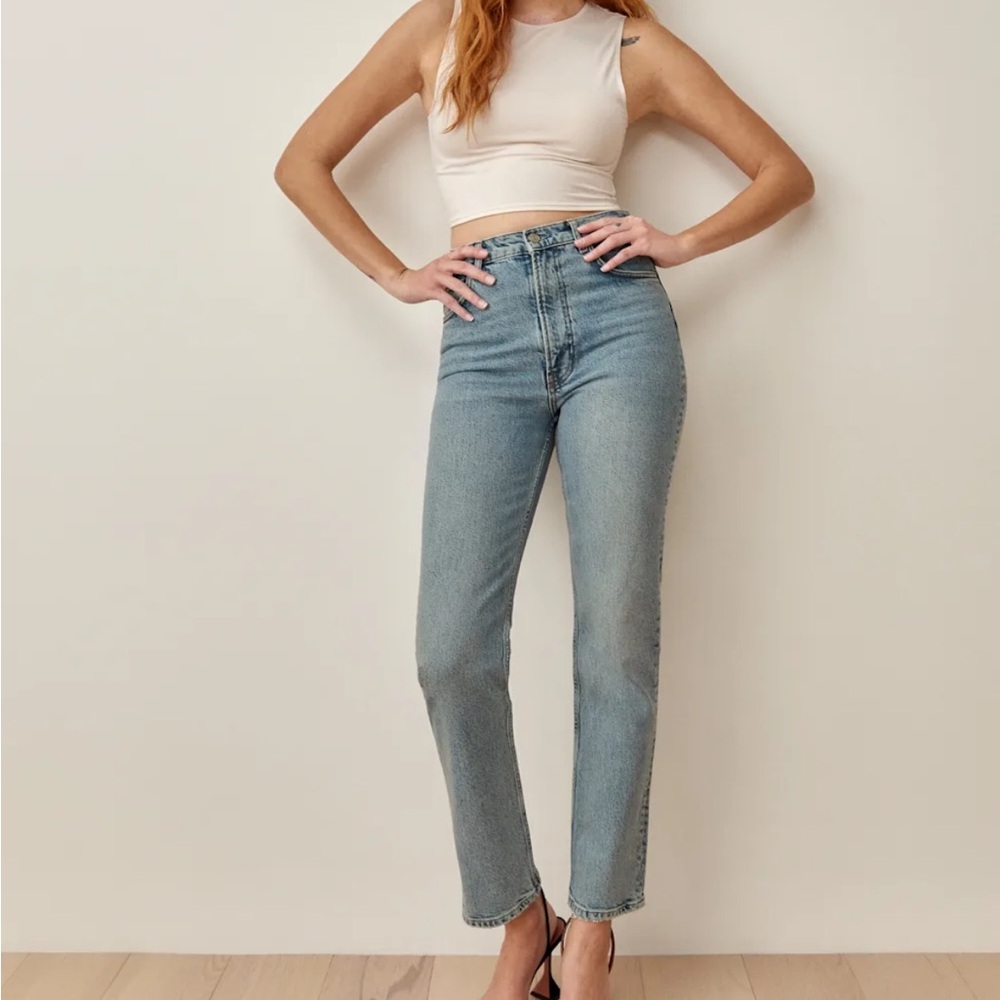 Reformation Liza Ultra High Straight Classic Blue Women's Jeans